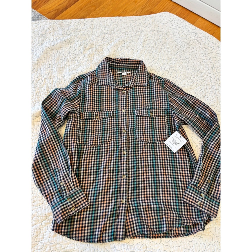 O'Neill Nash Flannel Plaid Button Down Shirt Women's Size Small #266